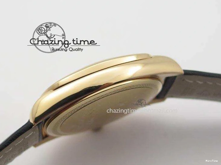 MiroTime 0209 Cozy Cellini Date RG Rose Gold Dial Stick Markers On Black Leather Strap A 3873